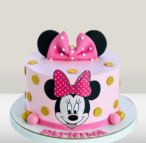 Pink Polka Mickey Cake